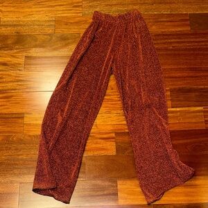 Oseree Rust Red Wide-Leg Beach Pants